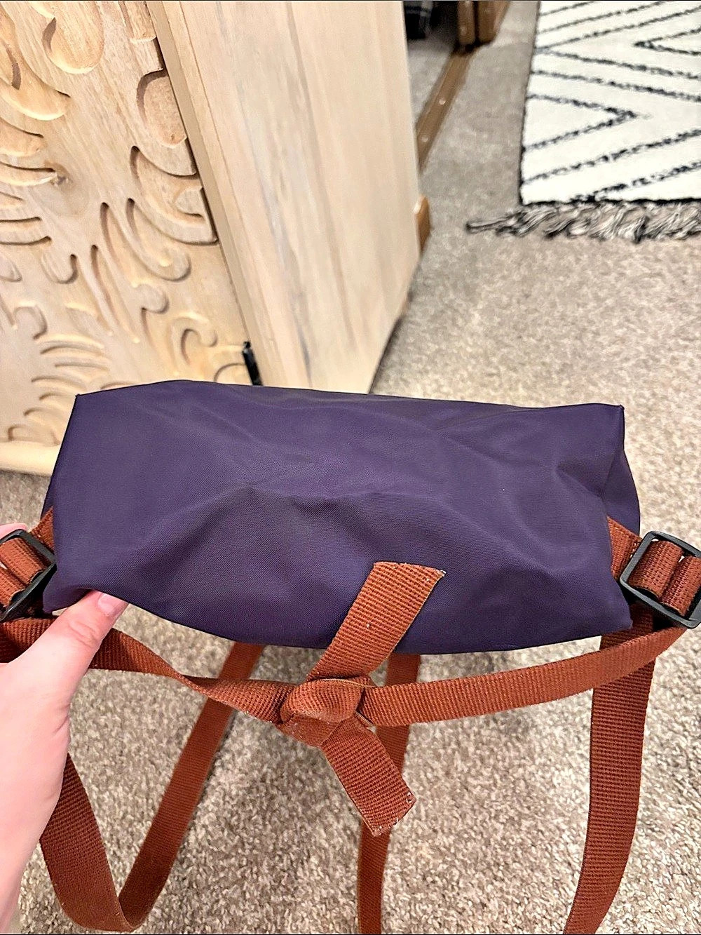 Longchamp Backpack in Purple & Brown - Picture 7 of 7